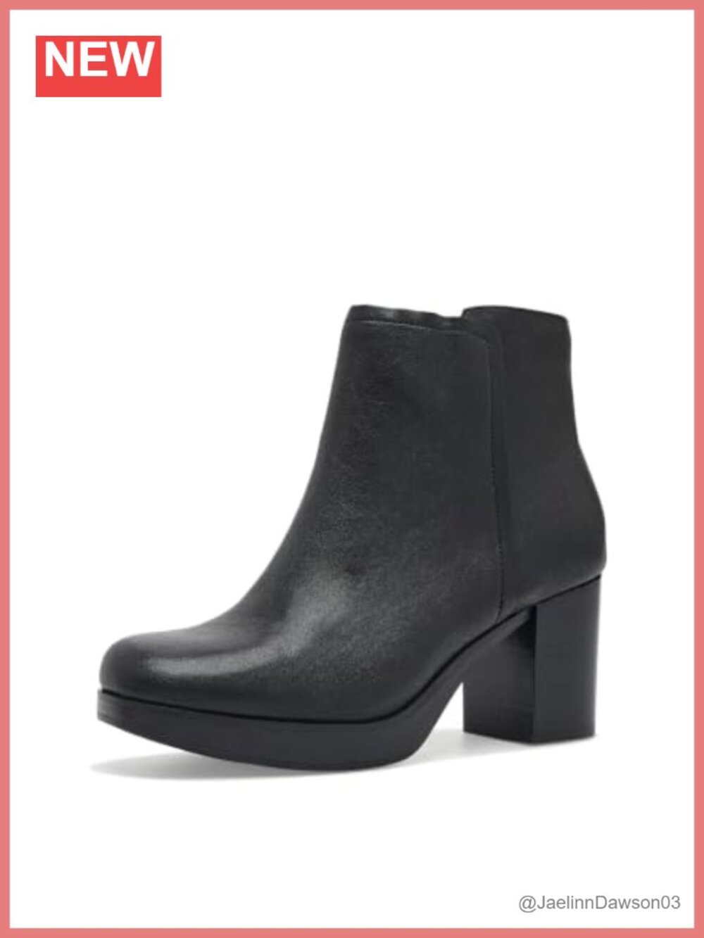 Women's Leather Ankle Bootie Closed Toe Mid Heel Comfort Boot